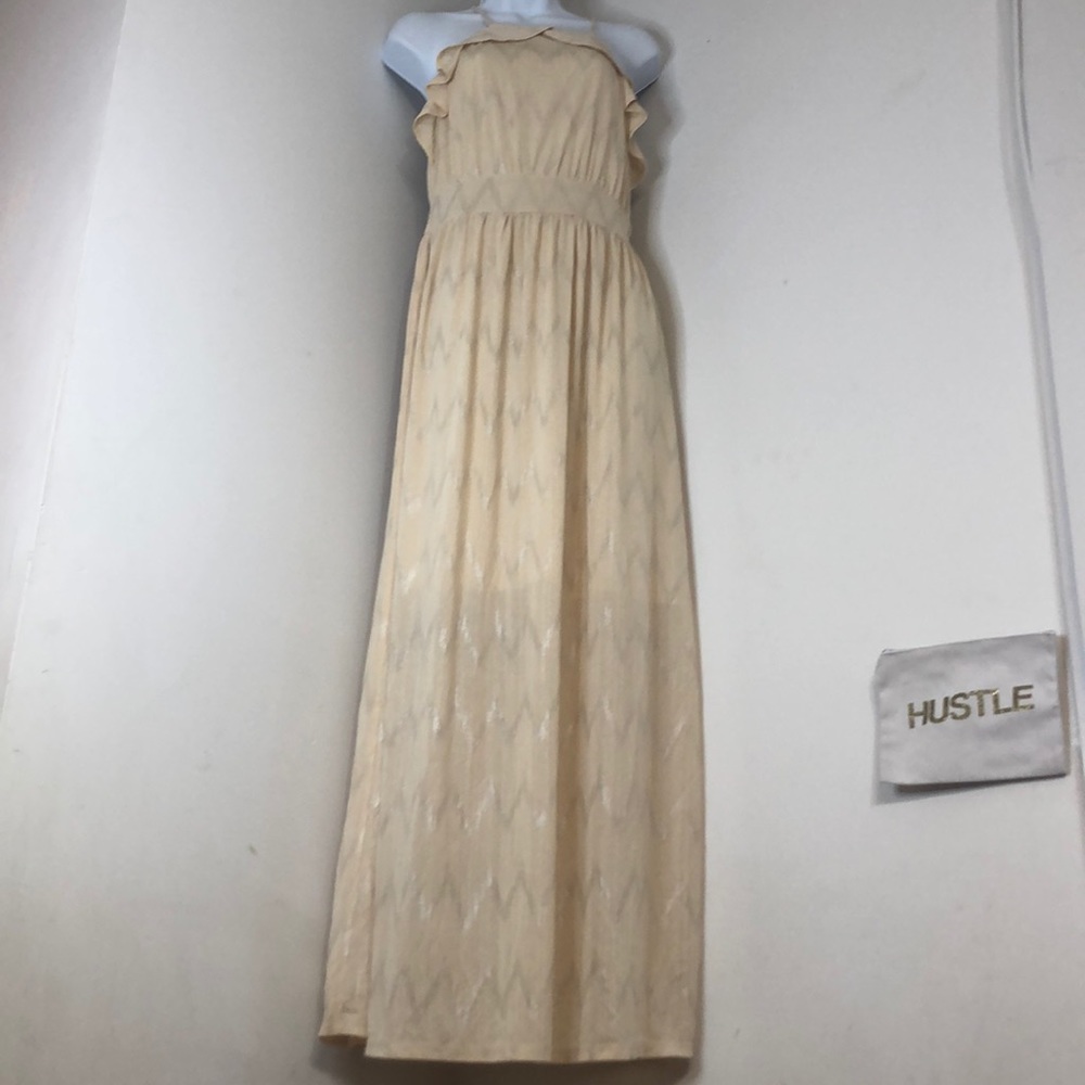 Altar’d State Taupe Chevron Shimmer Dress Size M